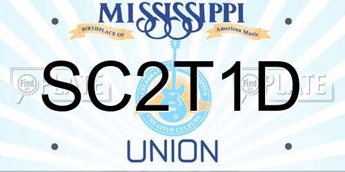 SC2T1D Mississippi License Plate