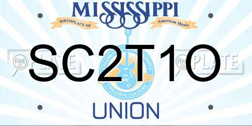 SC2T1O Mississippi License Plate