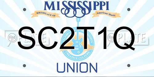 SC2T1Q Mississippi License Plate