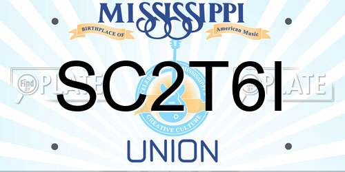 SC2T6I Mississippi License Plate