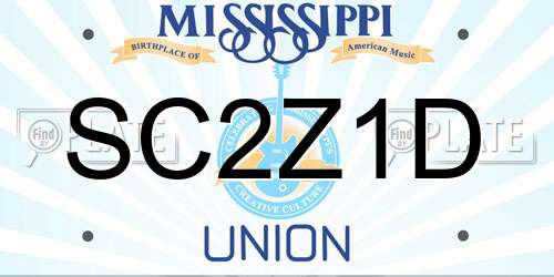 SC2Z1D Mississippi License Plate