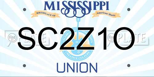 SC2Z1O Mississippi License Plate