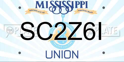 SC2Z6I Mississippi License Plate