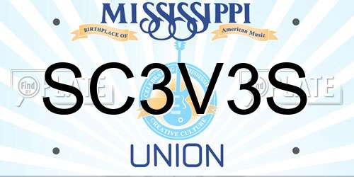SC3V3S Mississippi License Plate