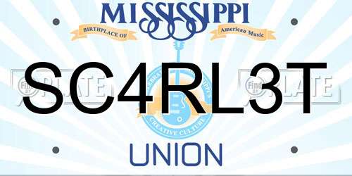 SC4RL3T Mississippi License Plate