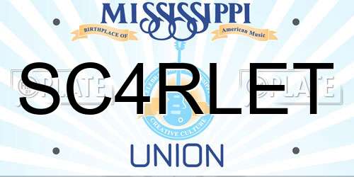 SC4RLET Mississippi License Plate