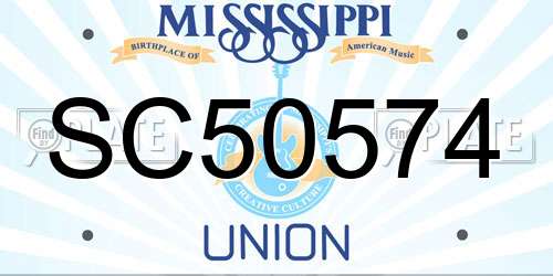 SC50574 Mississippi License Plate