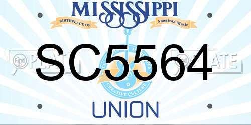 SC5564 Mississippi License Plate