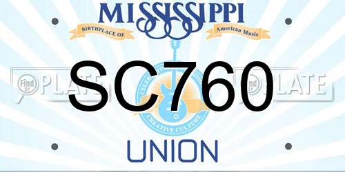 SC760 Mississippi License Plate
