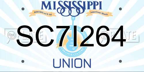 SC7I264 Mississippi License Plate