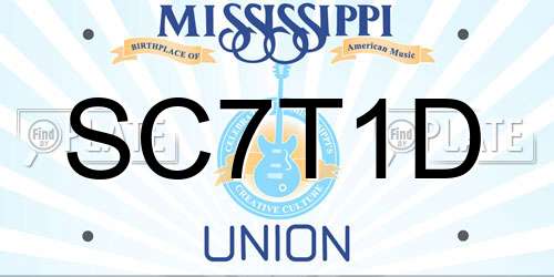 SC7T1D Mississippi License Plate