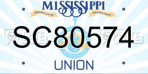 SC80574 Mississippi License Plate