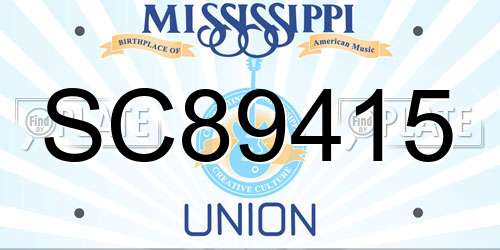 SC89415 Mississippi License Plate