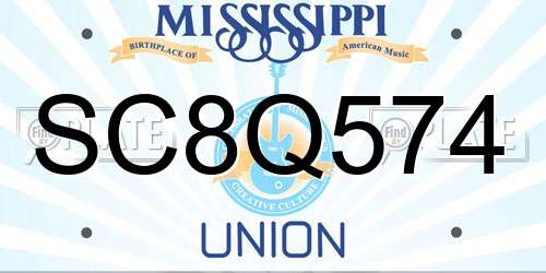 SC8Q574 Mississippi License Plate