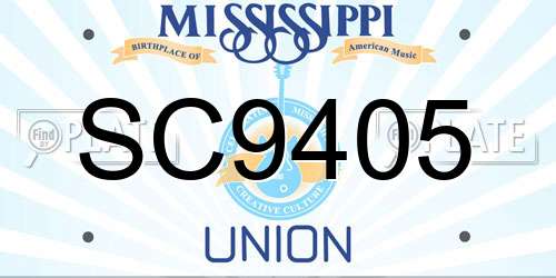 SC9405 Mississippi License Plate