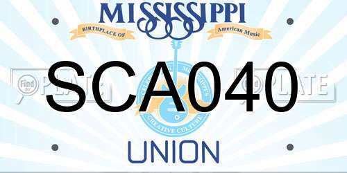 SCA040 Mississippi License Plate