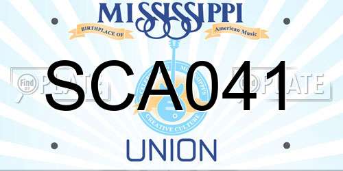 SCA041 Mississippi License Plate