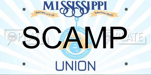 SCAMP Mississippi License Plate