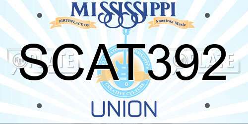 SCAT392 Mississippi License Plate