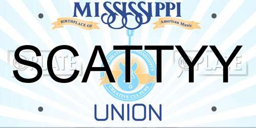 SCATTYY Mississippi License Plate