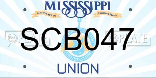SCB047 Mississippi License Plate