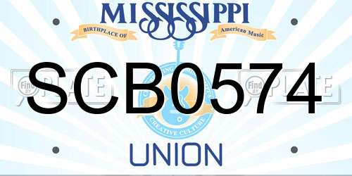 SCB0574 Mississippi License Plate