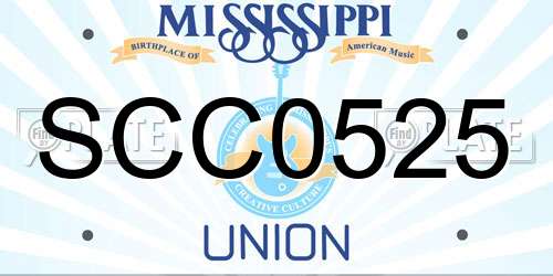 SCC0525 Mississippi License Plate