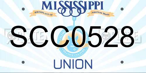 SCC0528 Mississippi License Plate