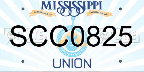 SCC0825 Mississippi License Plate