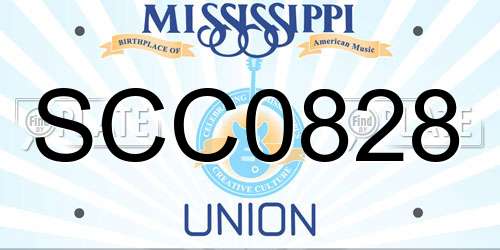 SCC0828 Mississippi License Plate