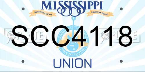 SCC4118 Mississippi License Plate