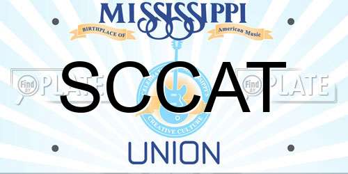 SCCAT Mississippi License Plate