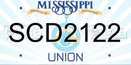 SCD2122 Mississippi License Plate