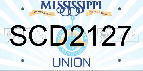 SCD2127 Mississippi License Plate