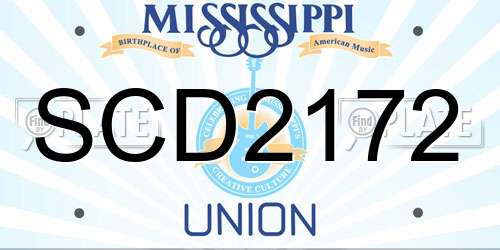SCD2172 Mississippi License Plate