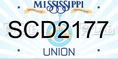 SCD2177 Mississippi License Plate