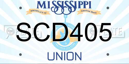 SCD405 Mississippi License Plate