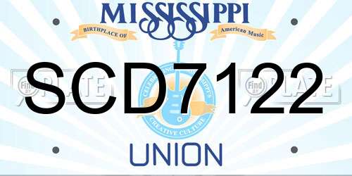 SCD7122 Mississippi License Plate