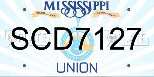 SCD7127 Mississippi License Plate