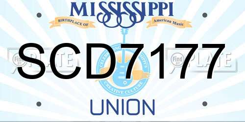 SCD7177 Mississippi License Plate
