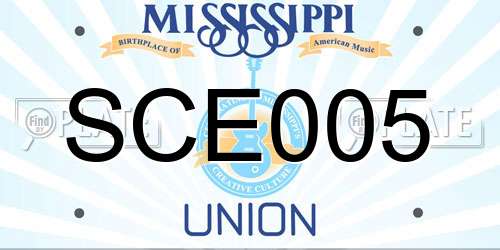 SCE005 Mississippi License Plate