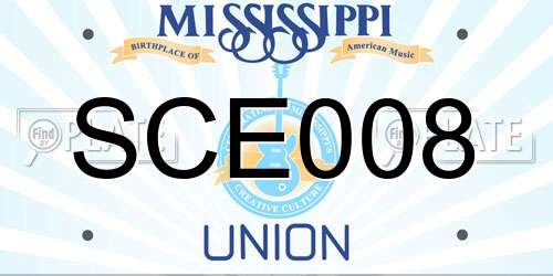 SCE008 Mississippi License Plate