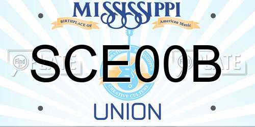 SCE00B Mississippi License Plate