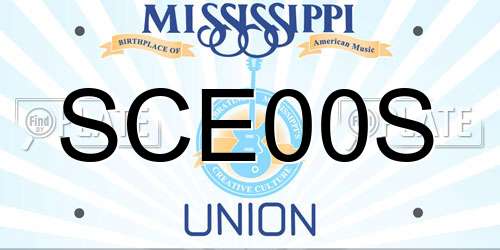 SCE00S Mississippi License Plate