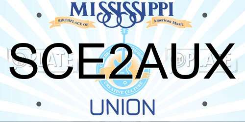SCE2AUX Mississippi License Plate