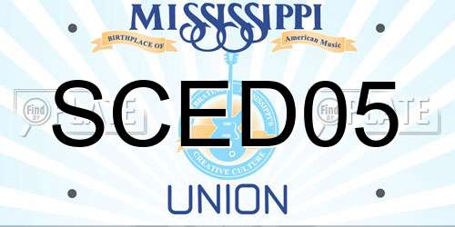 SCED05 Mississippi License Plate