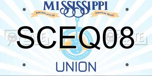SCEQ08 Mississippi License Plate