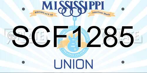 SCF1285 Mississippi License Plate
