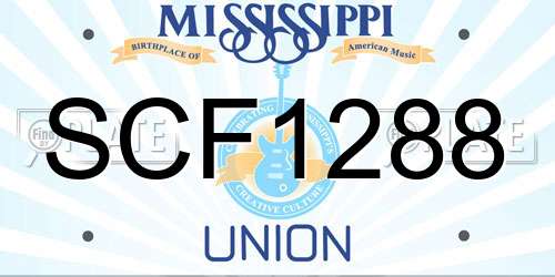 SCF1288 Mississippi License Plate