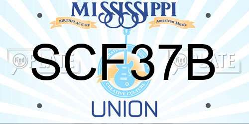 SCF37B Mississippi License Plate